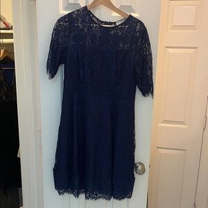 Molly Bracken Navy Lace Midi Dress